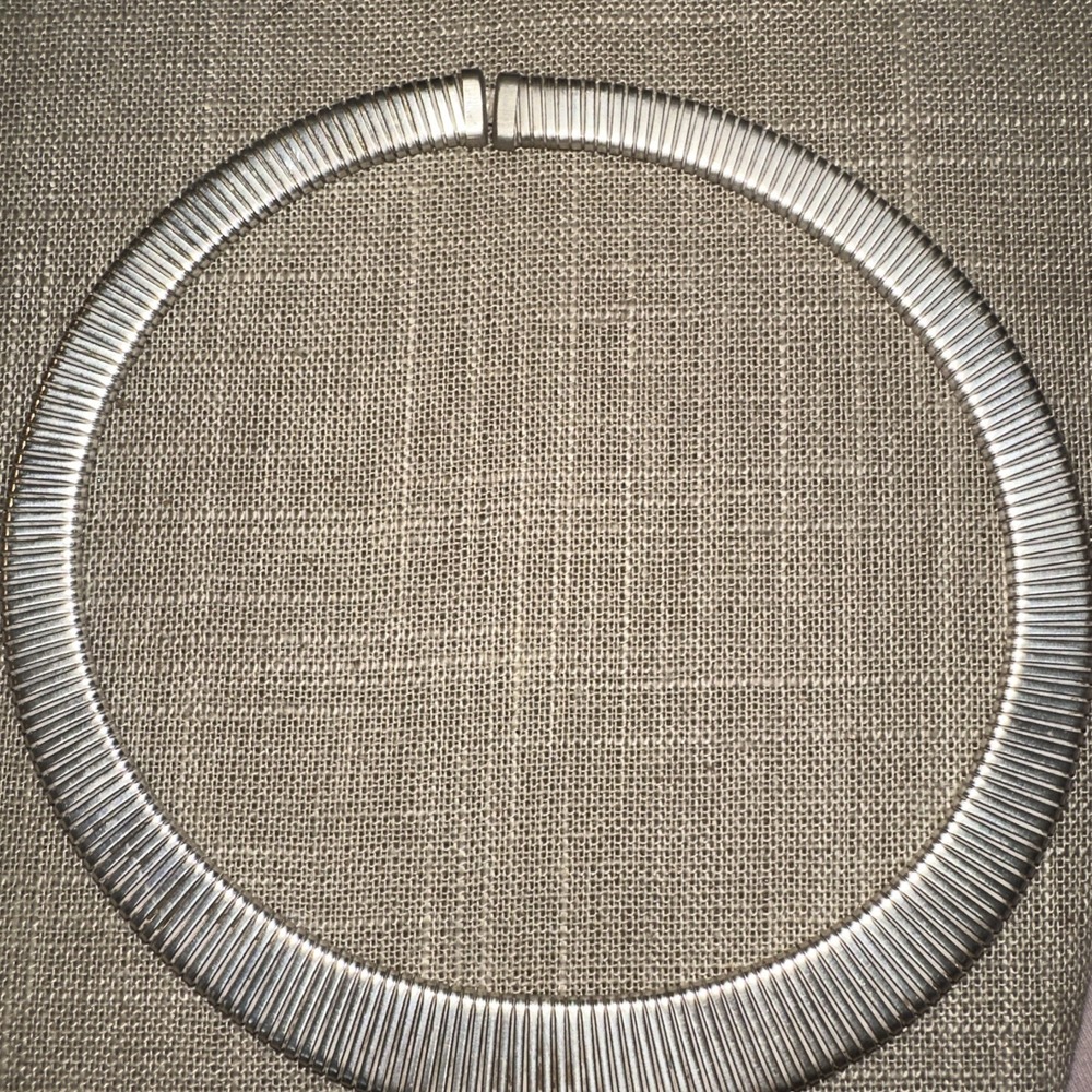 Vtg Sterling Silver 925 Graduated Link Flex Necklace, 43grams,  16.5" Long - Picture 2 of 4